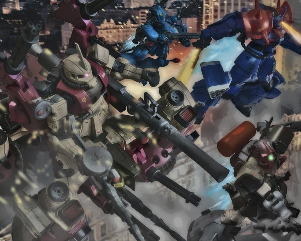 今年を振り返るガンプラ、地球連邦軍バージョンとジオン公国軍バージョンの2作品です！(*^^)vゲーム、ギレンの野望のワンカットをイメージしたオールスターな1枚です。今年はモトッチさんとコラボしたデジラマ物語を投稿し素敵な経験となりました！( ´∀｀)bｸﾞｯ!GUNSTAエース表紙にも数多くの方にご参加いただき誠にありがとうございます！また来年も表紙コラボの方、お声かけしていきますよ〜！では年末恒例(？)『俺のガンダムソング紅白歌合戦』に参ります!今年の曲はコチラ〜!!&nbsp;