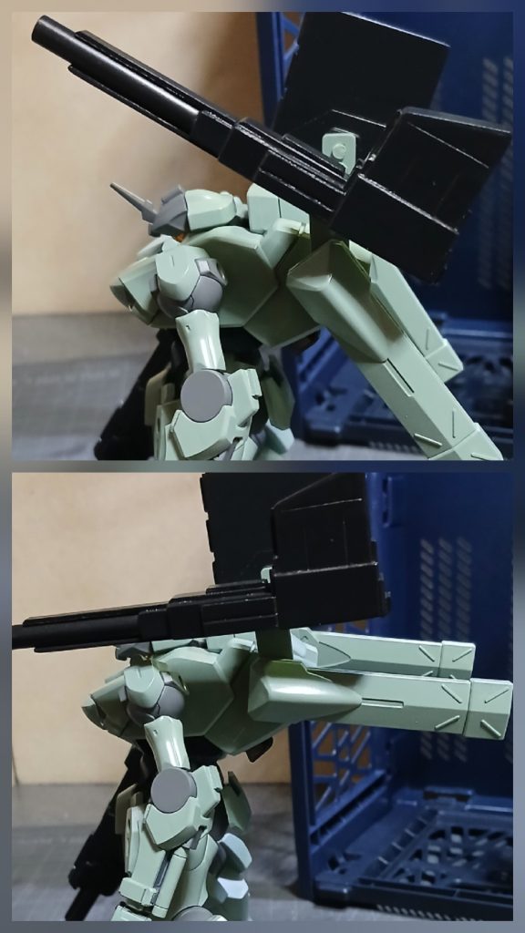 追加武装、スラスターもちゃんと可動します!ついでにわたしの腰や膝も若い頃のように可動してほしい……😢