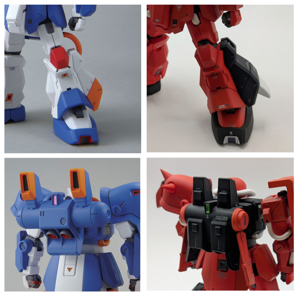 ・脚根本動力パイプ追加、脚側面動力パイプ排除、ブースターカバー追加・バックパックをHG ハイザックのものに変更