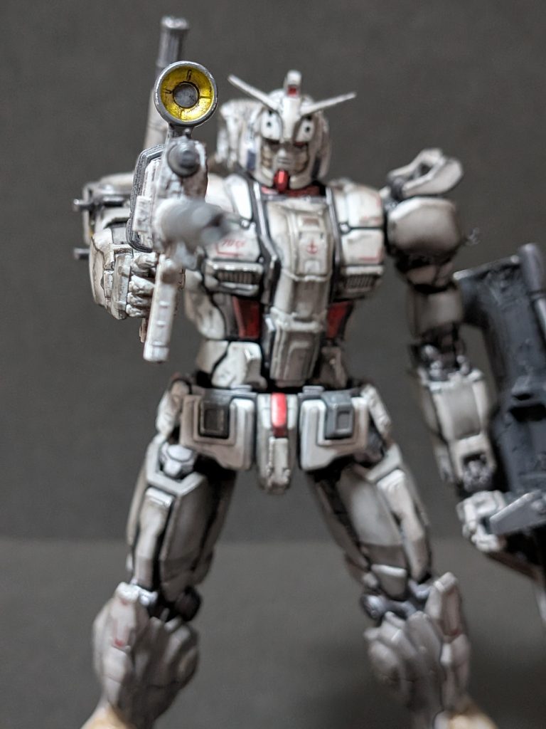 ビームライフル用のハンドパーツも12/18にウェザリングかけました。