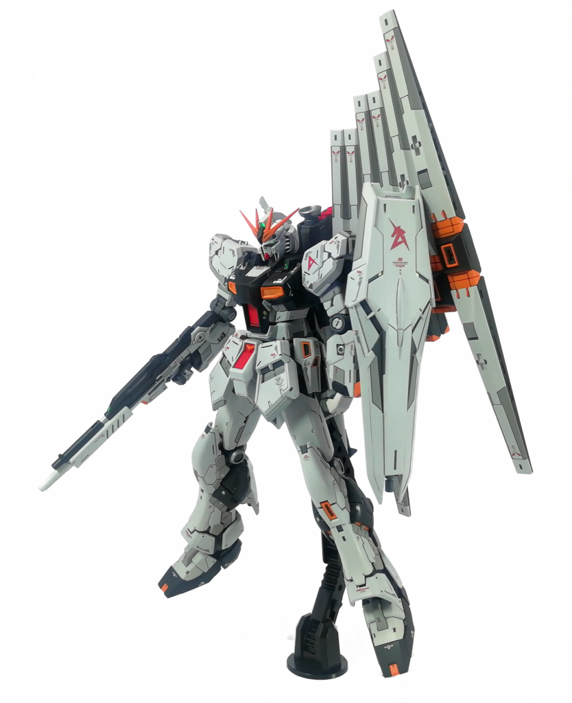 よくある右斜めからの角度フィンファンネルは結構重いのでちょっと傾きます