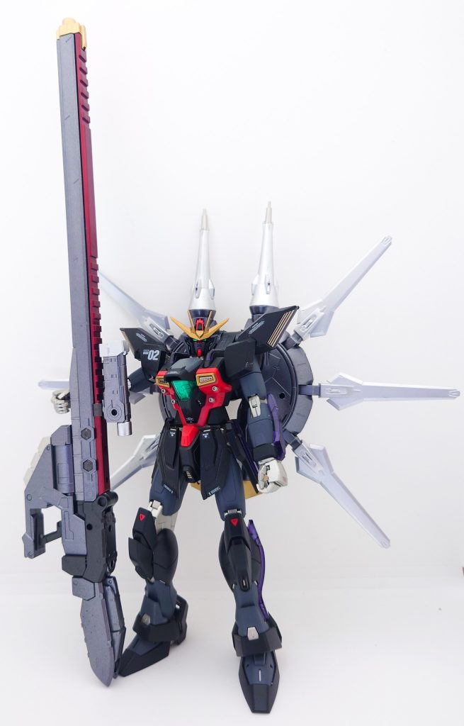 追加装備として、超ロングライフルを装備させてみました！やはり、ガンダムXには長距離攻撃武器が必要かなと思いまして。ちなみに、威力もサテライトキャノンに匹敵する武器であるという設定です。