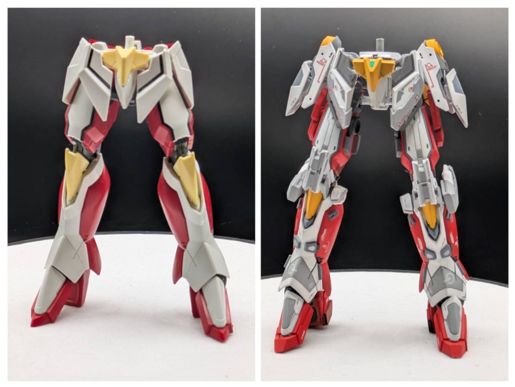 腰から足にかけては、スタイリッシュなデザインを残しつつ、ビルドアップしたいと思っていたので長さを延長しながらバランスを考えました