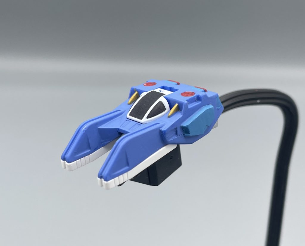 指パッチン💫コアランダ―ッ！！　シャイニングガンダムのコックピット兼バックパック。ガンダムファイターの移動や脱出装置としても使用されます。※キャノピーの黒部分はシールを使いましたモビルトレースシステム・セットアップ！