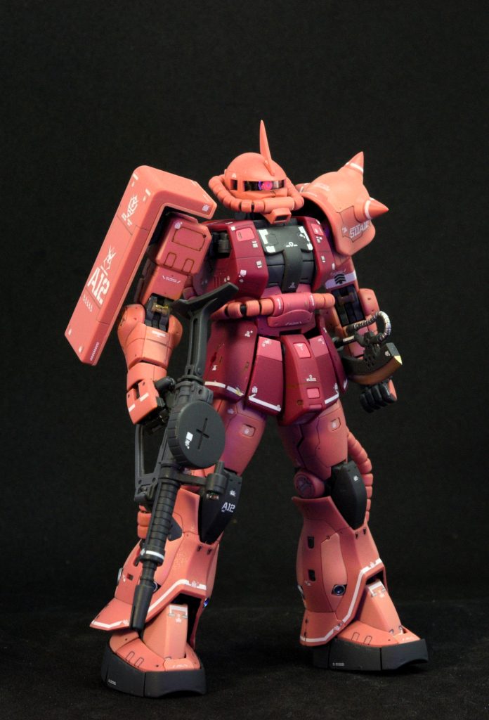 工作はアンテナやスパイクのシャープ化程度です。部分塗装、デカールワーク(リアリスティックデカールは不使用で純正の水転写デカール+ハイキューパーツさんのコーションデカールのみ使用)、つや消しトップコートで完成です。