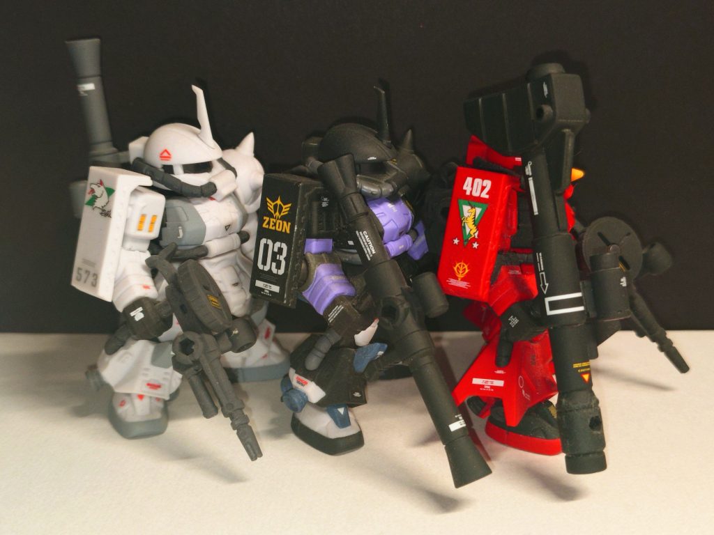 元は全てシン・マツナガ機でしたが、黒星とライデンは無理やり塗装と改造で再現してますw