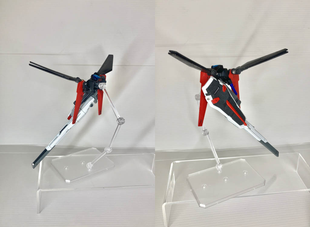 バックパック単体でパシャリ。パワードアームズパワーダーに付属した2穴のものをベースにジェガンブラストマスター・百式のウイングのパーツを付け足しています。