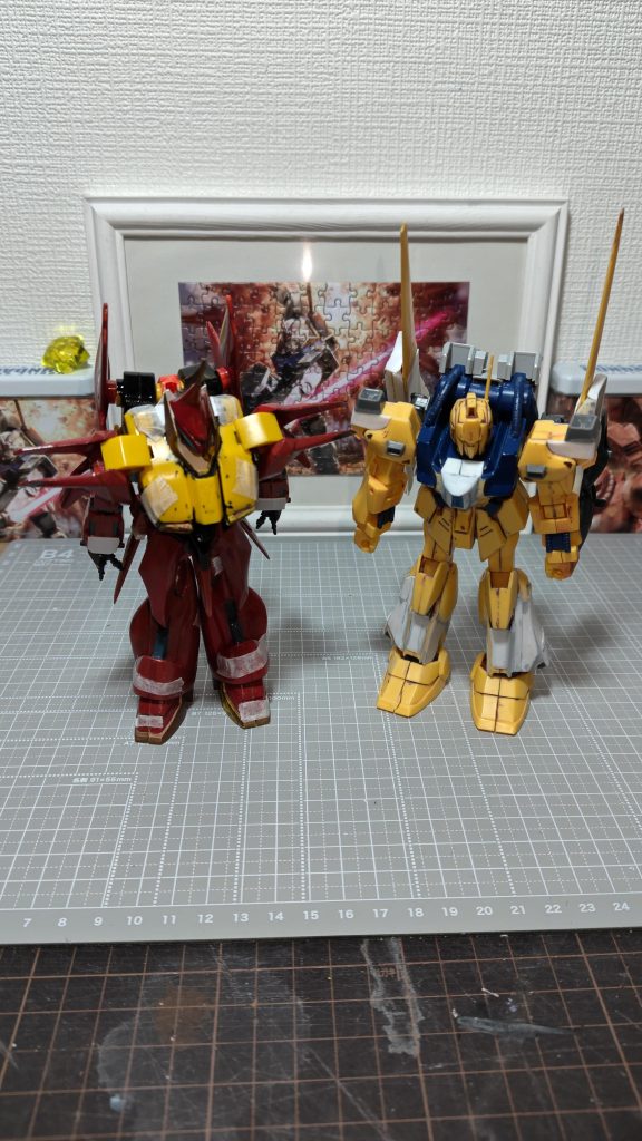 旧キットならではの組み立て様式にだいぶ苦戦し、粗造りですが何とか年内完成出来ました。···毎回思いますが、『造る時は計画は大事』ですね。旧キット百式!旧キットバウ!これにて完成!『ガンプラは自由だ!』ありがとうございました!皆様!良いお年を☆彡