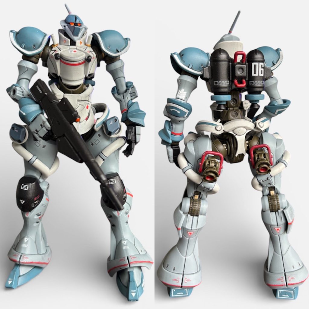 ウォーカースーツ06タイプ(標準機)です。ガンガルシリーズはモノアイ機がありませんのでツインアイです。チ◯クビガンが標準装備です。ギャンシュトロームならバルカンですが💦&nbsp;