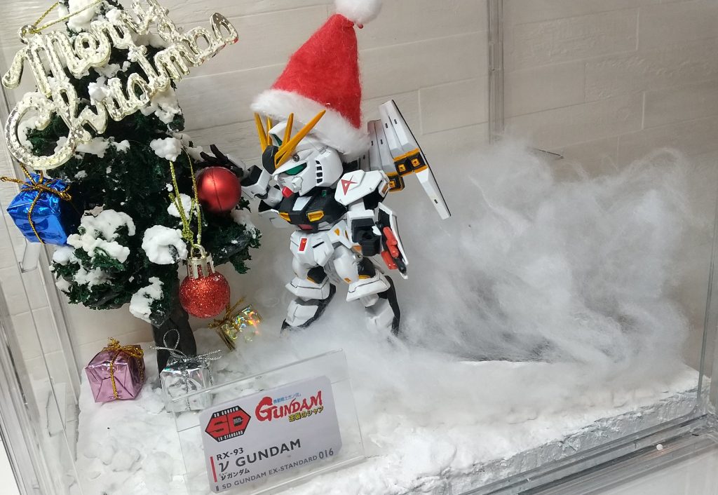 クリスマスジオラマ＆SDEX『νガンダム』筆塗り