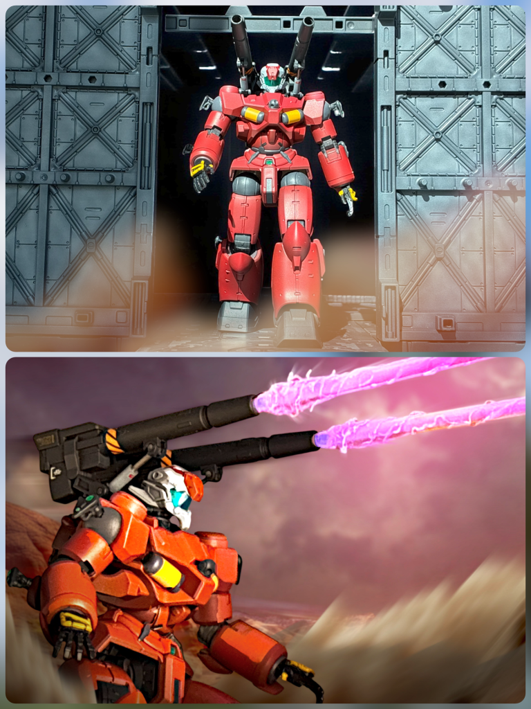 デニム:シャア少佐!連邦のMSが動き出しました! …なんてモビルスーツだ、ビーム砲を装備しています少佐!