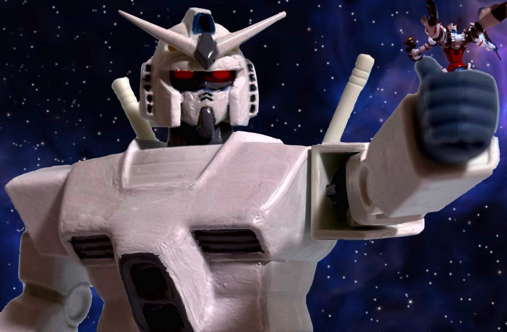 ジークアクスと絡めてほしいという要望があったので、我が家のジークアクスを握らせてみた。