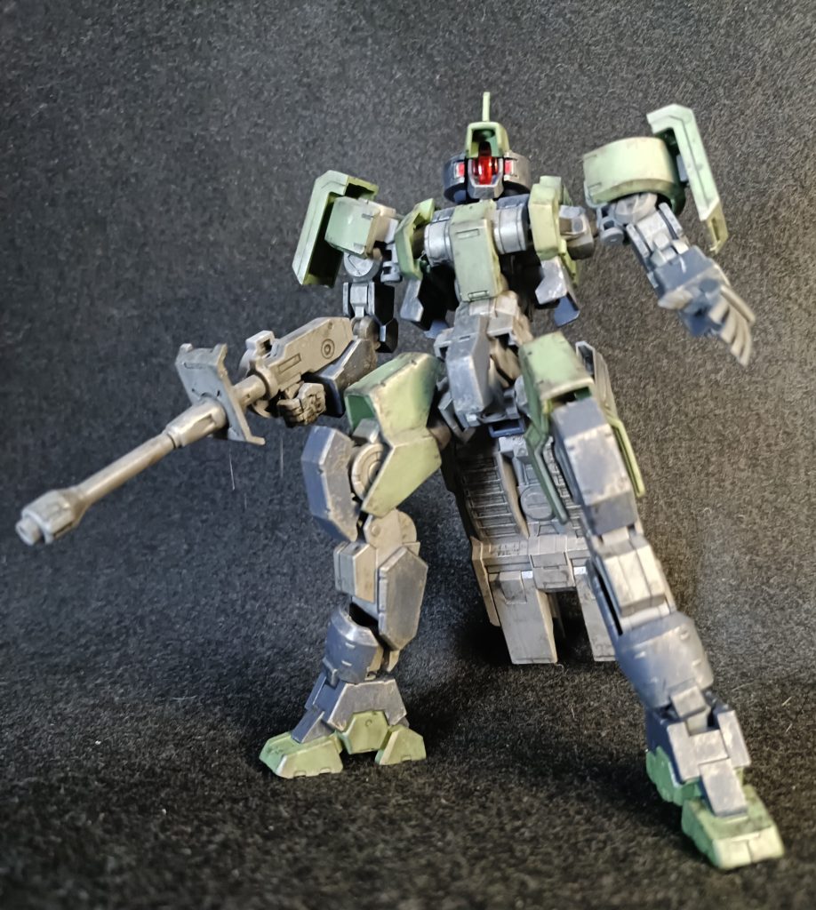 ゲイレール、素組です。旧式化した緑の機体って、漢のロマンでしょ？汚してむせてみましたｗ