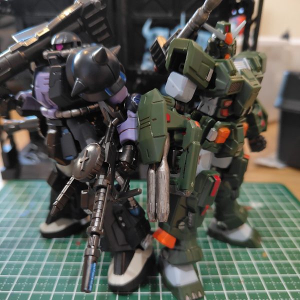 Gフレーム　ザク(黒い三連星)&フルアーマーガンダム