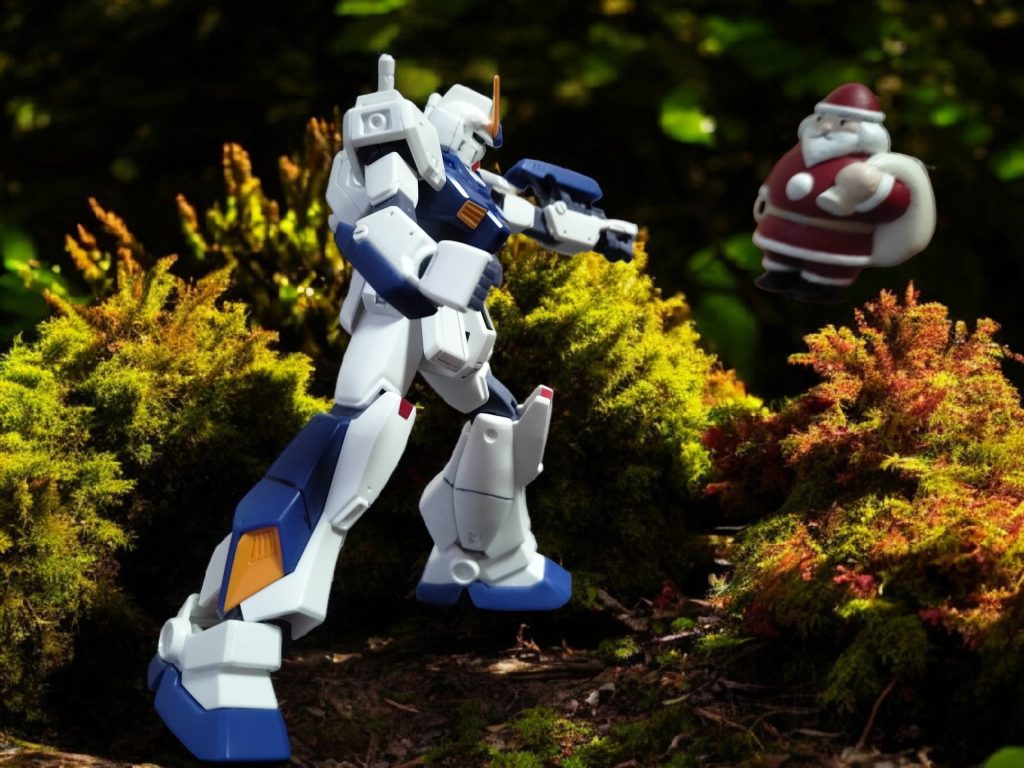 サンタさんにビックリして無駄撃ちのアレックス君(gundam-kao9)戦場の緊張下でミノ粉でレーダー効きにくいと仕方なし(gundam-kao5)そう考えるとCCAのダミーバルーンって凄い兵器だった!?( NTには効き目薄い感じでしたが(zaku-kao4))