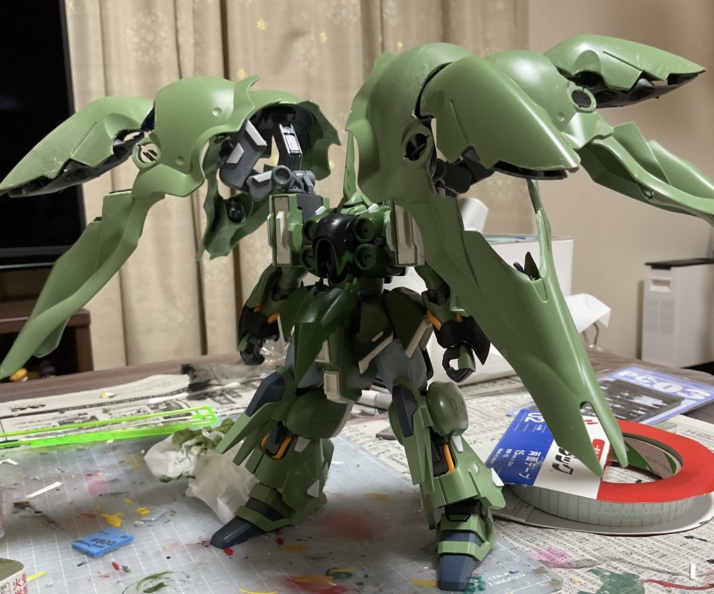 仮組状態の写真です。以上hgクシャトリヤでした。最後まで見ていただきありがとうございました。