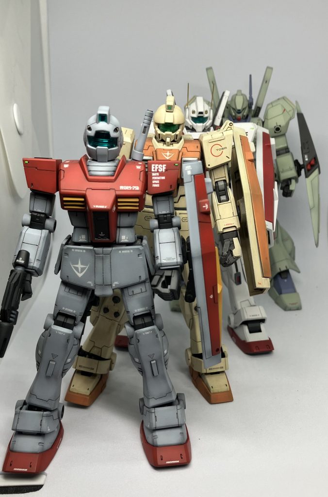 何となく系譜っぽいのを並べてみましたが、やっぱりジムIIが欲しくなりますね！陸戦型が並んでいるのはお許しください💦