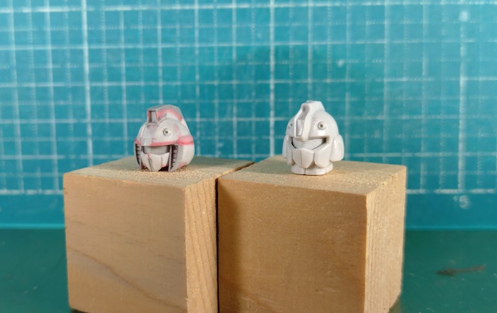 一番最初に手を入れた部分本来のジャベリンのキットよりも丸顔にしたかったのでキット改造で上手くできたと思います