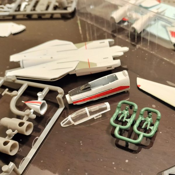 年末の買い出しに妻とスーパーに。アーティファクト、叩き売りしてないかなあ、やっぱないよねえ。GフレームFA8ストフリだけいっぱいあるなあ。いらないなあ。あ、1/144トムキャット!!やっぱトップガンだよね、ジョリーロジャーズはバルキリーのロイ・フォッカースペシャルだよね。1/144ならガンプラと並べられるじゃん?買い物かごへ(笑)トムキャット 700円ティックバラン 去年叩き売りで500円ティルトローター 789円そう考えると高いか…。でもいつか一緒にガンプラと飛べたらいいな。追伸自分で骸骨マークのジョリーロジャーズにしちゃおうかと思ったら、ガッツリ塗装されている半完成品でした。タンポ印刷っていうんですかね?高精度塗装がこんだけされてると、スミ入れ部分塗装しかできないかなあ。でもキャノピー透明でパイロットも2人付いているので、700円も、納得。RGゼータのウェイブライダーとかと並べてちょうどよい感じかな。(3枚目)