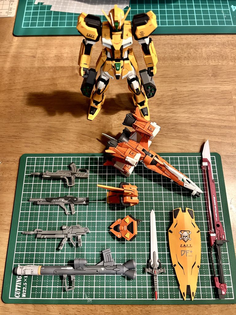 前回投稿した物語前半バージョンから再度連合を襲撃して各武装を強奪したりノウハウを入手して強化したミゲル版パーフェクトストライクガンダムという脳内設定となります。