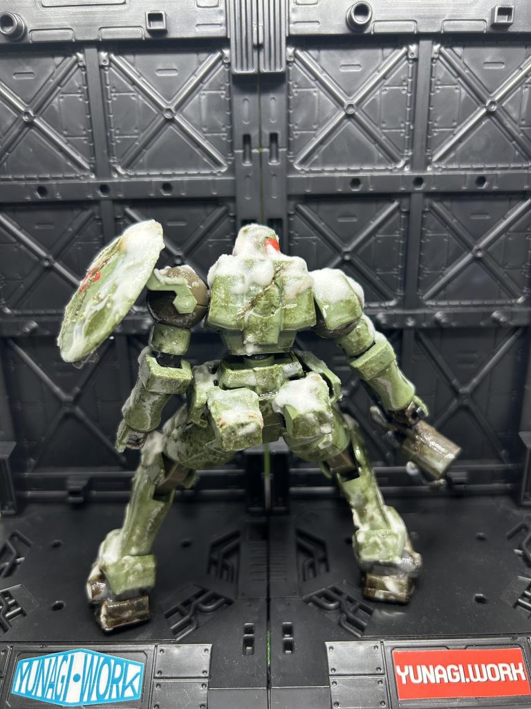 雪はボンドと重曹です