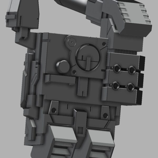 設計は順調に進行中。ライフルの前回未制作だったユニット追加とバックパックを作成。（2枚目）