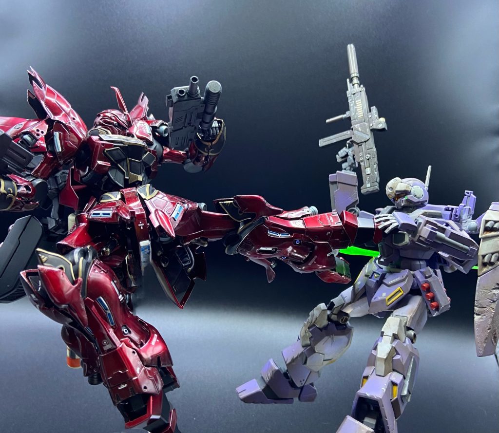 足裏のビームでシナンジュキックの殺意マシマシ。最近こんな殺伐としたのばっかり作ってます。そろそろ明るい雰囲気のも作りたいです(gundam-kao5)