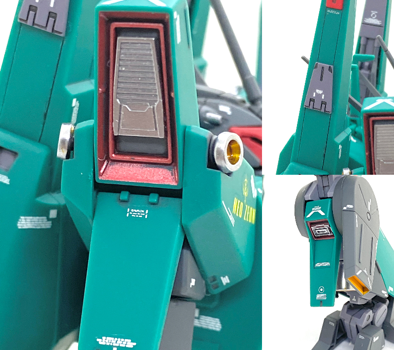 スラスターやバインダーにもディテールプレートを貼ってます。