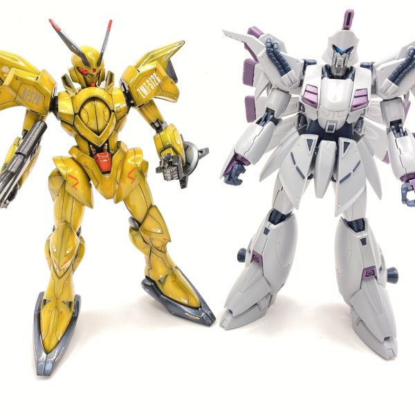 仮組完了！ＲＥのガンブラスター組もうかと思ったのですが今年の〆はビギナギナにしましたぁヽ(´▽｀)/時系列近いのでザンスカールと並べても違和感ないと思います🩷（3枚目）