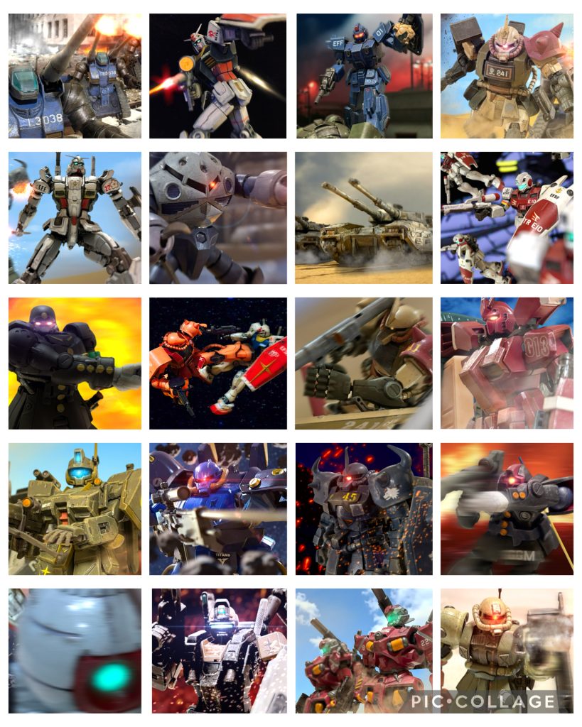 以上、１０点選んでみましたが、入れなかった作品もどれもそれなりに思い入れがあるので選べないのが本音です笑ただ、個人的には制作・キャラ・ストーリー共にシャドウファントム第２部が全体的にお気に入りです。昨年の１２月からGUNSTAに登録し、毎日楽しませていただいておりますが、皆さんもひとつひとつの作品に思い入れがおありだろうなということを想像すると、また、胸が熱くなるものがあります。ガンプラ好き同士の熱量をシェアできるGUNSTA、大好きです(gandam-hand2)さて、明日からは、シャドウファントムクリスマス編を２夜連続で、２９日からは紅白戦に参戦３日連続投稿にチャレンジしたいと思います。ストーリー仕立ての投稿も含めて、主役のキットは全て新作にしてあります(gandam-hand1)今年もあとわずかですが、最後までどうぞよろしくお願いします(gundam-kao6)