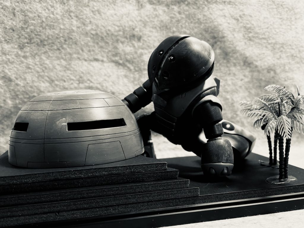 作品名：構図はこんな感じか🤔<p>アッガイのジオラマ〜だいたいの構図が決まったからこれから作り込みたいが💦年末は忙しないから、ゆっくり楽しもう🥰🛠️</p>
