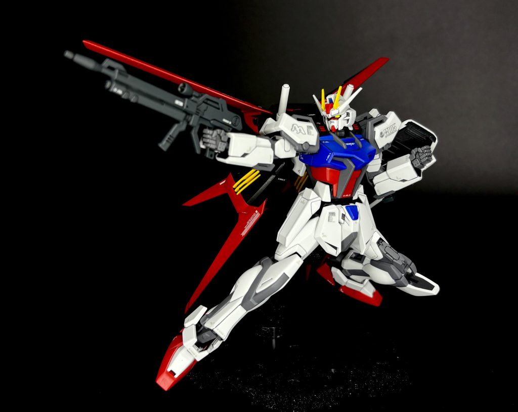 やはりこのSEED撃ちポーズ！このポージングで膝が結構見えるので、膝関節は綺麗に処理するのが肝要と思いました。