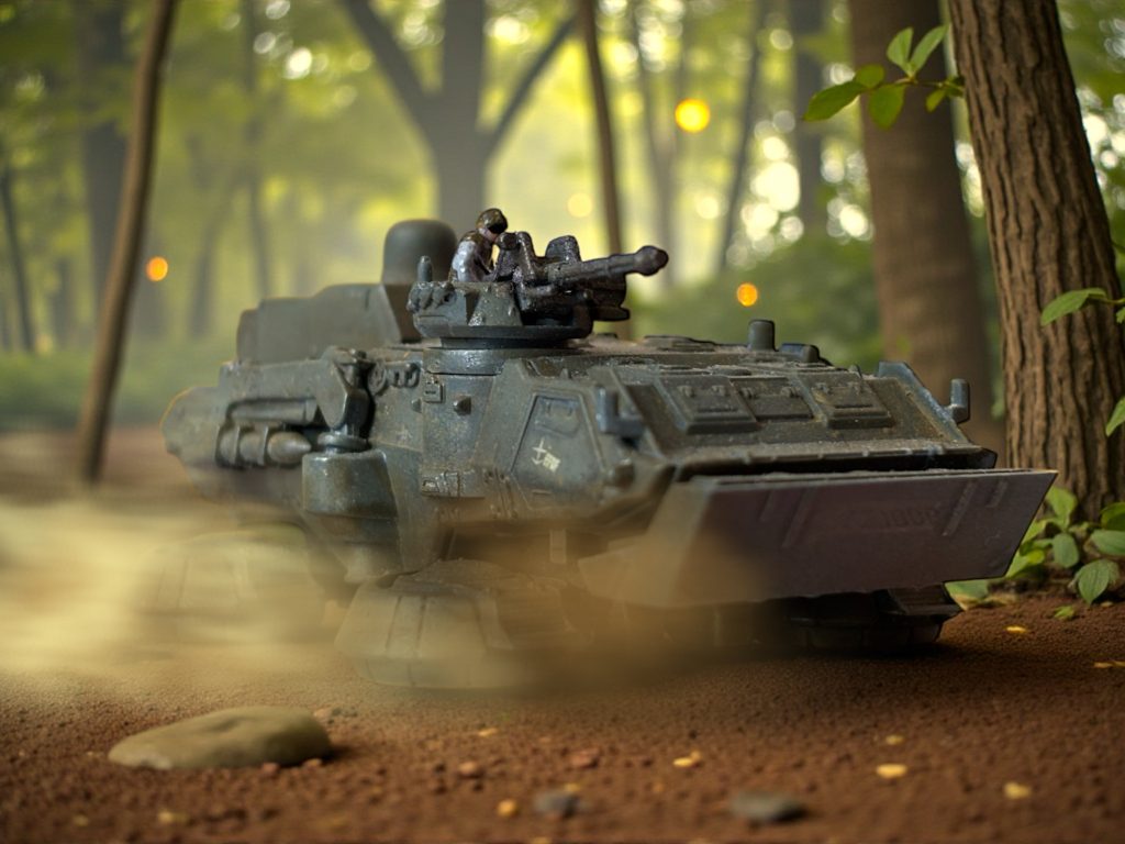 『食事です。』　通信機のスピーカーに、明るく懐こい声が飛び込んできた。　機体の足元に、ホバートラックが寄せて来ていた。モニターには、銃座からこちらに向かって手を振る小柄な衛生兵、チタ・ハヤミ曹長が見えた。ミヤギは、機体を屈ませると、ハッチを開ける。　大晦日頃の南米は乾季で、温かく過ごしやすい。激しい戦闘も予想されないので、生真面目なミヤギでも、この