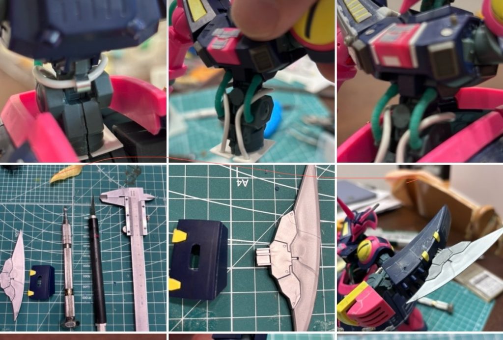 変形機構があるので、動力パイプをどこに接続するか問題が発生しました。