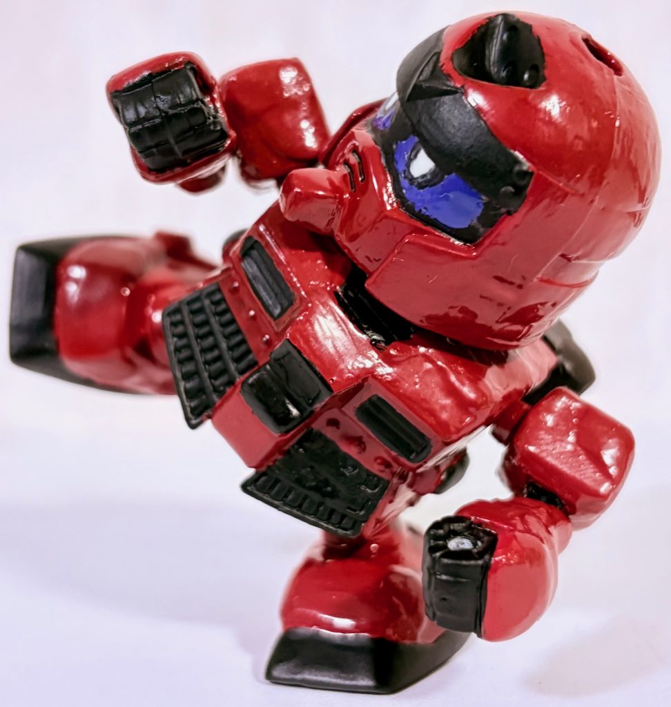 順番は前後するが、いつも通りボールジョイントを全身に仕込んだので、アクションポーズも思いのままにできる(zaku-kao5)