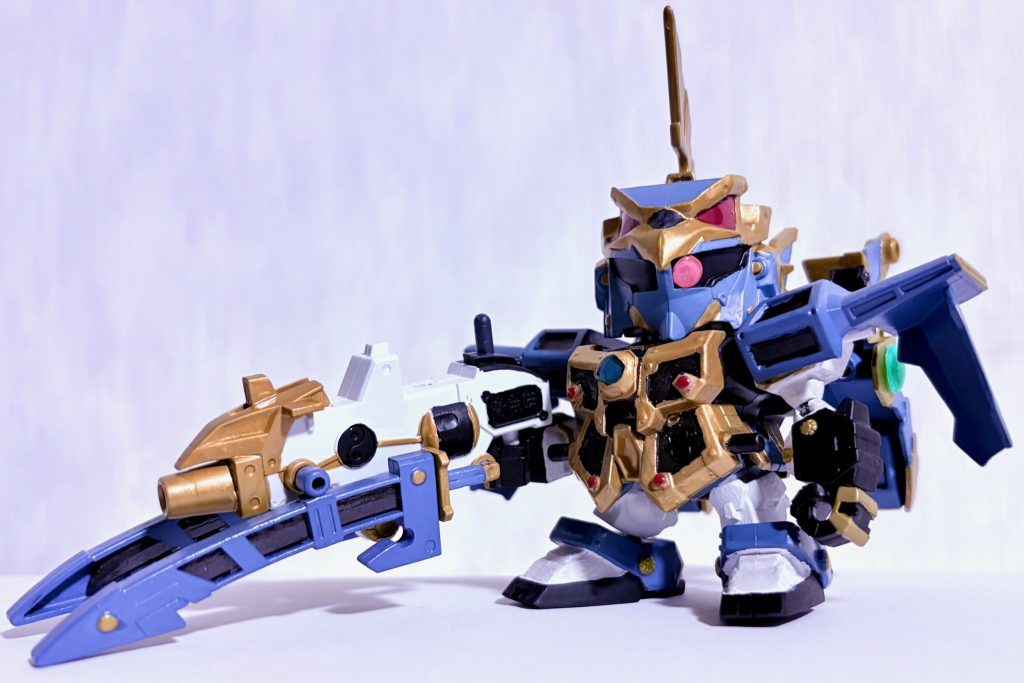 銃を持たせるだけでもかなりボリュームがあり、撮影にはかなり苦労した。