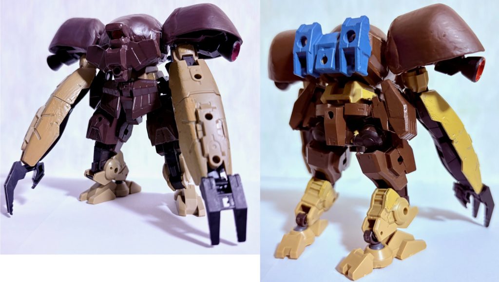 フロントビューとリアビュー。元々腕が長いので、ハイゴッグのポーズにしても似合うのである。