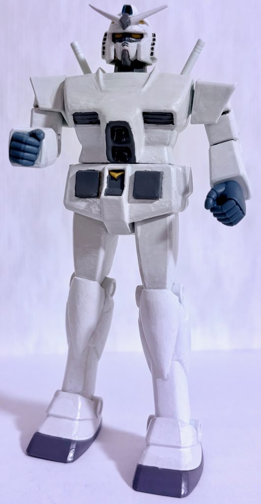 Bパーツ（下半身）は元のリバイバル版を使用し、よりレトロ感を演出。一部のカラーリングもグレーにしてシックなイメージで(gundam-kao3)