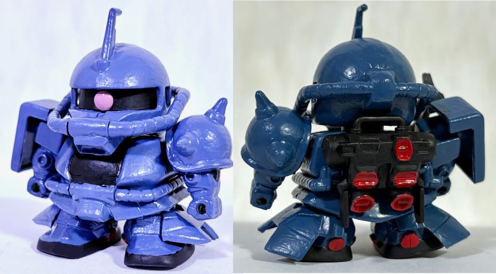 外観自体はMS-06R-2と同じタイプだがビームライフルを使用できる事から「ビーム兵器搭載型」（R-2P型）と思われる。ジェネレーターは後のゲルググと同じものを使用されているけど映像のザクはかなり動きが良く、難なくビームライフルを扱えることからEXAMシステムの生みの親であるクルスト博士によって大掛かりな回収が施されていた事は想像に難くない。&nbsp;