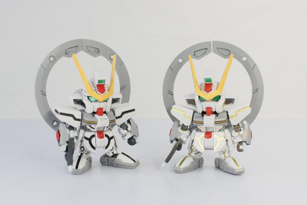 仕上げの制作過程はとても楽しかったです(zaku-kao8)これでSDスターゲイザーガンダムが2体完成しましたが、まだHGが3体残っています…(zaku-kao4)いつHGに手をつけられるか、自分でもわかりません(gundam-kao10)