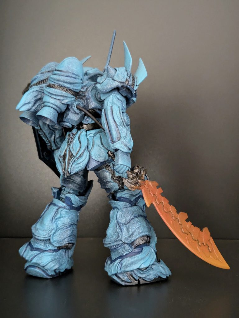 肩の角は旧キットゾゴックから、バックパックとアンテナはハイゴッグから、異世界ヒートサーベルは董卓プロヴィデンスからそれぞれ拝借しています。