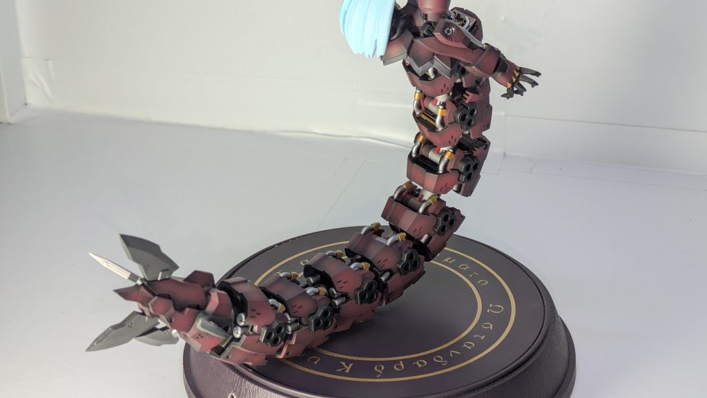 ・写真からは見えずらい箇所を撮影本体に使用した材料はFSミオリネ、30MSリシェッタ、30MSイルシャナ、ジークルーネ、シャープハンド、デモニックハンド×2頭と腕にガンプラ使用してるから…「これはガンプラだ、私がそう判断した。」