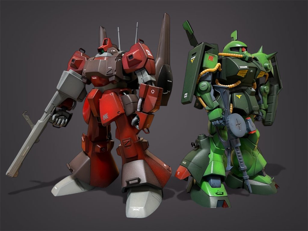 前回製作した旧キットリックディアスと。Ζガンダムの名バイプレーヤーたちです！
