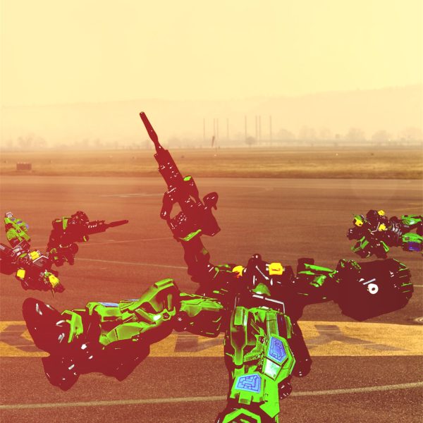 お前は強い。だが・・・お前は一人。俺は、「俺たち」は・・・閃光が貫く。ゆっくりと倒れる。煙が立ち込めるコクピットで呟く。お前が仲間と襲っていたら負けていた。でも俺は一人じゃない。倒れ伏した鋼鉄の塊が全てを物語っていた・・・fin（4枚目）