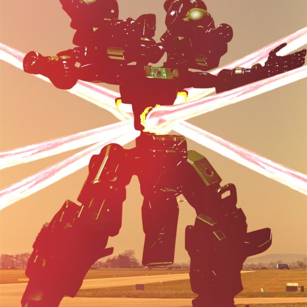 お前は強い。だが・・・お前は一人。俺は、「俺たち」は・・・閃光が貫く。ゆっくりと倒れる。煙が立ち込めるコクピットで呟く。お前が仲間と襲っていたら負けていた。でも俺は一人じゃない。倒れ伏した鋼鉄の塊が全てを物語っていた・・・fin（5枚目）