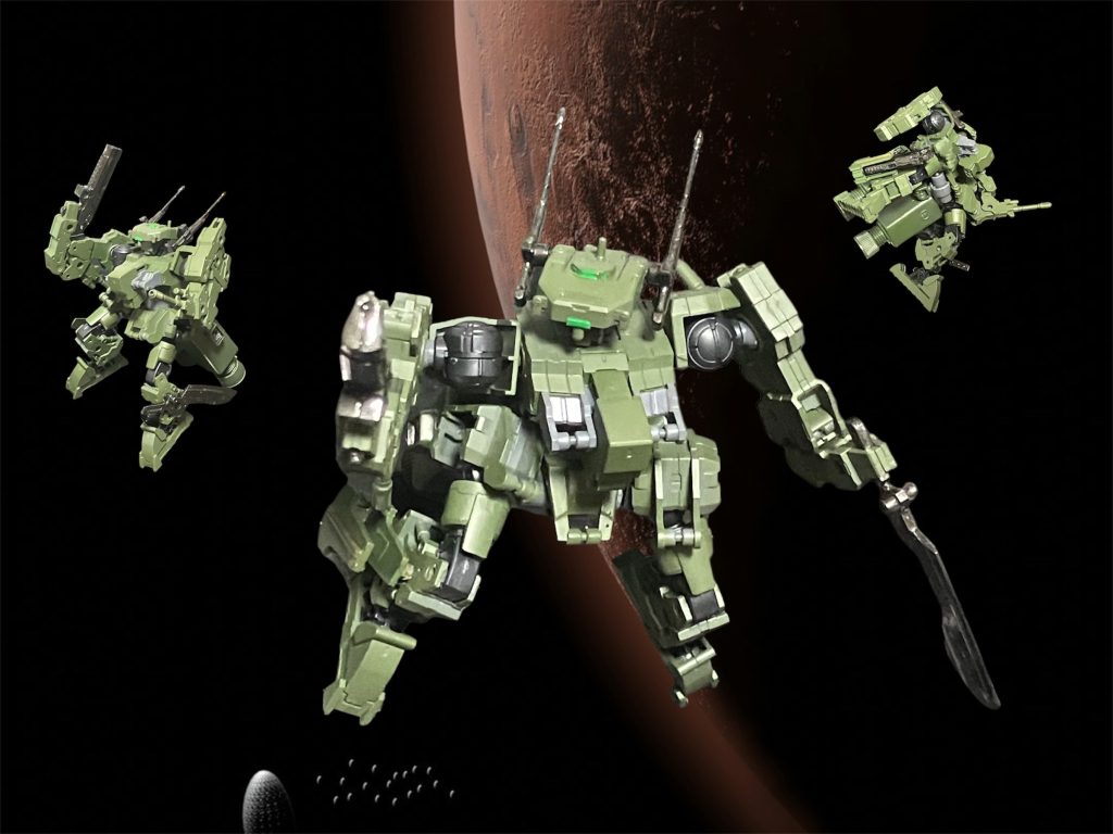 手持ち火器は基本足の側面に^_^今回はハンドガンにグルカナイフと実体装備は鉄血らしいか？