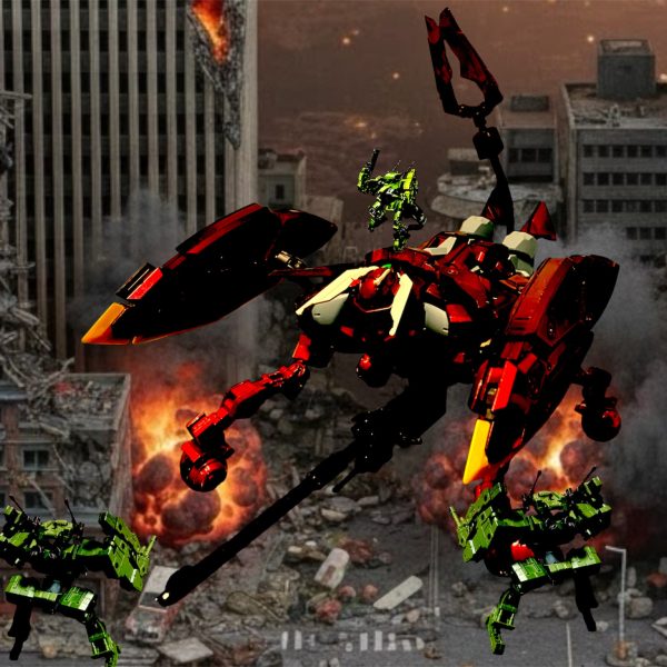 エヴォルブグレイズの起動に失敗。その後は「サーヴァント」を使って、いざこざや軋轢に揉めつつも火星の地方自警組織と関係を築きつつあったある日。突如、近隣の都市に現わる異形。まさか、伝説のMAが！？果たして？（7枚目）