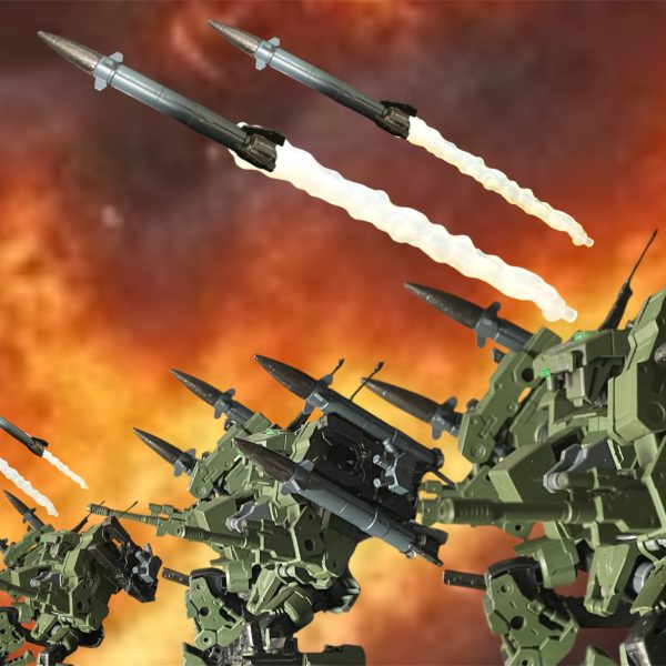 一斉射‼️撃てっーー！！！その場にいるMSから銃弾とミサイルが飛ぶ^_^閃光とともに爆発の光が当たりを埋める。煙の下、姿はなかった。他、倒したか？・・・だが上を見ると、煙にまとわりつかれつつ・・・異形は健在だった。・・・ウィスタリオとやる前の小手調べといこうか・・・人の呟きと共に・・・異形が形を変え始めた・・・・（2枚目）