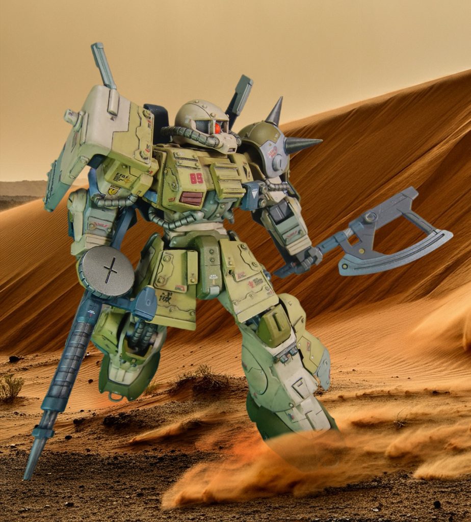 Ike主任:やっぱりザクと言えばヒートホークだな、銃剣からチェンジねこのキット、ザクのシンボルたるヒートホークが付属していない!😱ザックだからかw?