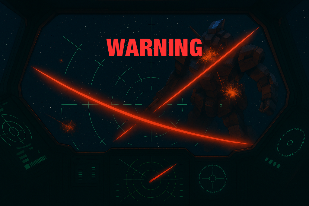 しかし、SDISには欠点があり、高機動戦闘時、パイロットの反応速度を超える補正を行うと、“最適解”を優先し、パイロットの操作を上書きすることがある。ということだった。紅式はすべての制御をオフにし、すべてをマニュアルで操作することも可能で、アキラ・カミシロも機体の状態の最適化以外は制御をオフにしていたが、突然、機体が勝手に動いたということがあった。これを緋導暴走といい、改修を急いだ。